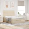 vidaXL Ottoman-Bett mit Matratze Creme 140x190 cm Stoff