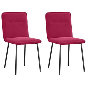 vidaXL Esszimmerst&uuml;hle 2 Stk. Weinrot Samt