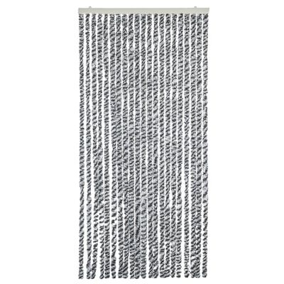 vidaXL Fliegenvorhang Grau, Schwarz und Weiß 100x220 cm Chenille