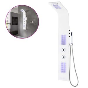 vidaXL Duschpaneel Aluminium 20x44x130 cm Wei&szlig;