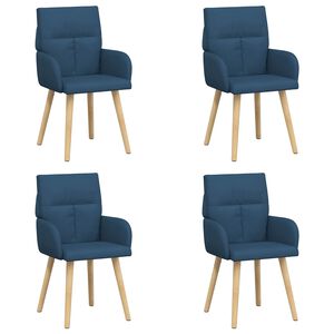 vidaXL Esszimmerst&uuml;hle 4 pcs Stoff Blau 60 x 56 x 96 cm