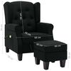 vidaXL Massagesessel mit Hocker Schwarz Stoff