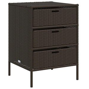 vidaXL Gartenschrank Braun 55x59x80 cm Poly Rattan
