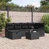 vidaXL Gartensofa-set mit Kissen 7 pcs Schwarz Poly-Rattan