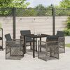 vidaXL Garten Essgruppe 5 pcs Grau Poly-Rattan
