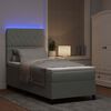 vidaXL LED Boxspringbett mit Matratze Hellgrau 100 x 200 cm Stoff