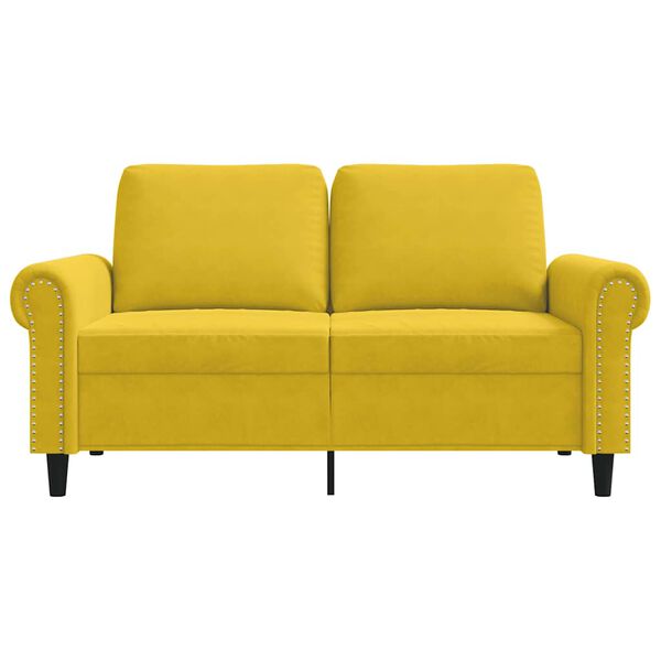 vidaXL 2-Sitzer-Sofa Gelb 120 cm Samt