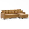 vidaXL 3-Sitzer-Sofa mit Hocker Braun 210 cm Samt