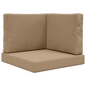 vidaXL Sofakissen f&uuml;r drau&szlig;en 3 pcs Taupe Polyester
