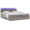 vidaXL Ottoman-Bett mit Matratze & LEDs Taupe 160x200 cm Stoff