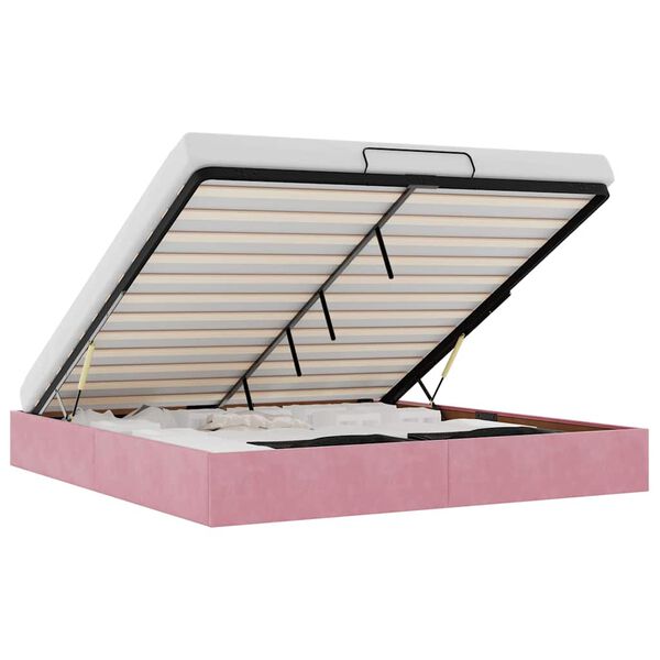vidaXL Ottoman-Bett ohne Matratze Rosa 200x200 cm Samt