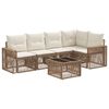 vidaXL Gartensofa-set 6 pcs Beige und Cremewei&szlig; Poly-Rattan