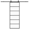 vidaXL Schiebet&uuml;r mit Beschlag Schwarz 76x205 cm ESG-Glas
