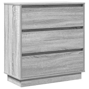 vidaXL Nachttisch mit Schubladen Grau 71 x 34,5 x 75 cm Holzwerkstoff