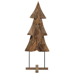 vidaXL Weihnachtsbaum mit St&auml;nder Braun 90 cm Massivholz Teak
