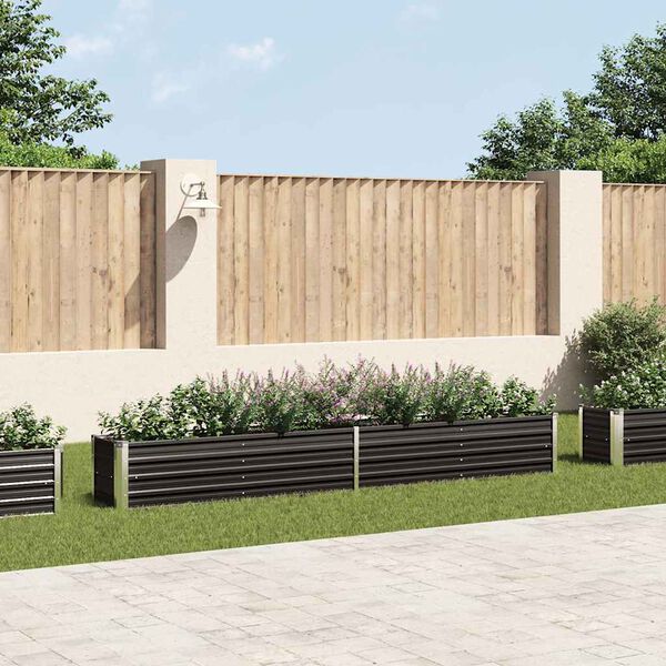 vidaXL Garten-Hochbeet Verzinkter Stahl 320×40×45 cm Anthrazit