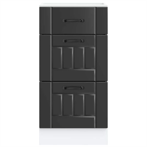 vidaXL K&uuml;chenunterschrank &bdquo;Lucca&ldquo; Schwarz Holzwerkstoff