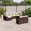 vidaXL 10-tlg. Garten-Sofagarnitur mit Kissen Braun Poly Rattan