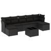 vidaXL 8-tlg. Garten-Sofagarnitur mit Kissen Schwarz Poly Rattan