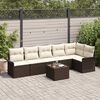 vidaXL Garten-Sofa-Set mit Kissen mit Speicher 7 pcs Braun Poly Rattan