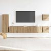 vidaXL 5-tlg. TV-Schrank-Set Wandmontage Artisan-Eiche Holzwerkstoff