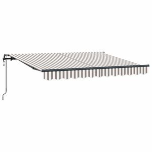 vidaXL Ausziehbare Markise Hellgrau und Wei&szlig; 600 x 300 cm
