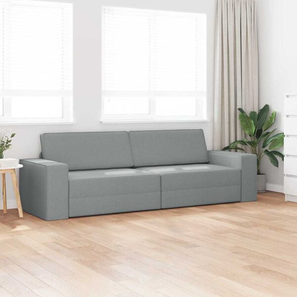 vidaXL Schlafsofa Hellgrau 245 x 78 x 77 cm Samt