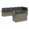 vidaXL Gartensofa-set mit Kissen 9 pcs Grau Poly-Rattan