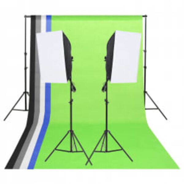 vidaXL Fotostudio-Set mit Beleuchtung, Hintergrund und Reflektor