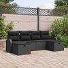 vidaXL Gartensofa-set mit Kissen 6 pcs Schwarz Poly-Rattan