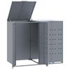 vidaXL M&uuml;lltonnenbox f&uuml;r 2 Tonnen Grau 138x79x117 cm Stahl
