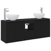 vidaXL Badezimmerschrank-Set 3 stk. Schwarz 49,5 x 41 x 64,5 cm