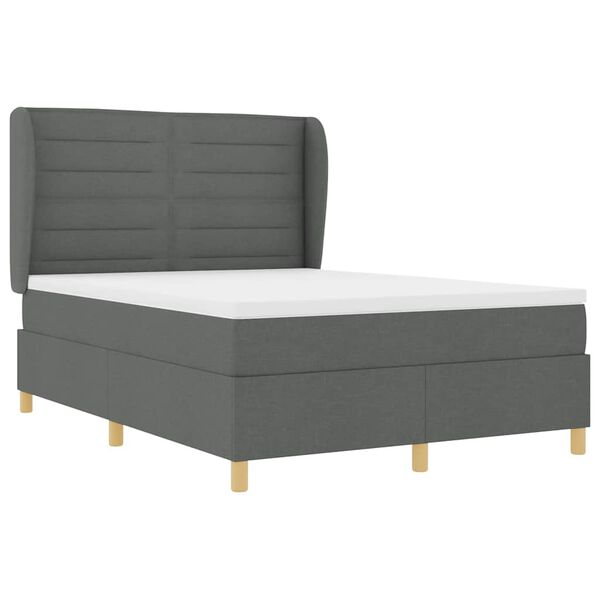 vidaXL Boxspringbett mit Matratze Dunkelgrau 90x190 cm Dunkelgrau