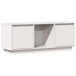 vidaXL TV-Schrank Wei&szlig; 110,5x35x44 cm Massivholz Kiefer