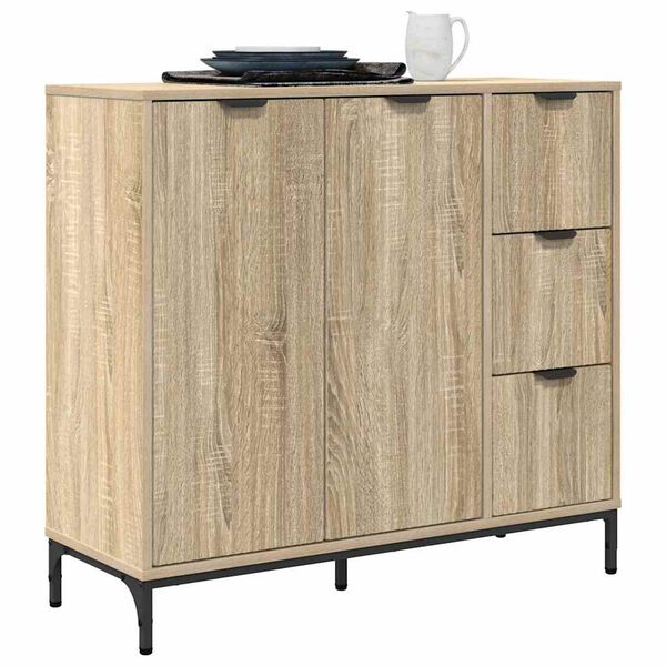 vidaXL Sideboard Sonoma-Eiche 89,5 x 33 x 82 cm Holzwerkstoff