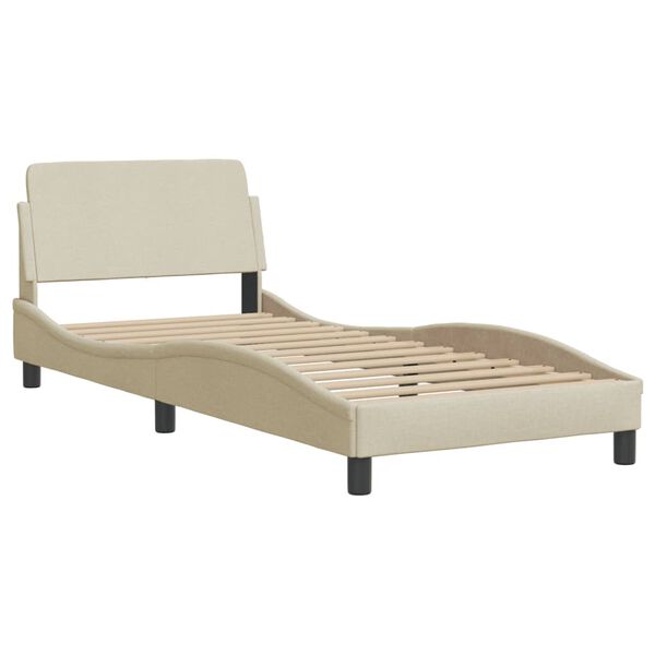 vidaXL Bett mit Matratze "Dover" Creme 80x200 cm Stoff