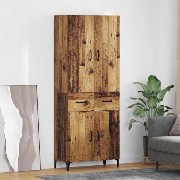 vidaXL Highboard Wandmontiert Altholz 69,5 x 34 x 180 cm Holzwerkstoff