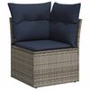 vidaXL 9-tlg. Garten-Sofagarnitur mit Kissen Grau Poly Rattan