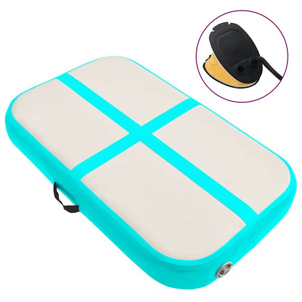 vidaXL Aufblasbare Gymnastikmatte mit Pumpe 60x100x15 cm PVC Grün