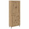 vidaXL Highboard mit Schubladen 2 pcs Artisan-Eiche Holzwerkstoff