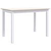 vidaXL Esstisch Wei&szlig; und Braun 114x71x75 cm Massivholz Gummibaum
