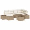 vidaXL Garten-Sofa-Set mit Kissen 6 pcs Beige und Creme Poly-Rattan