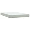 vidaXL Boxspringbett mit Matratze Hellgrau 140x210 cm Samt