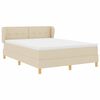 vidaXL Boxspringbett mit Matratze Creme 140 x 200 cm Stoff