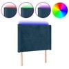 vidaXL LED Kopfteil Dunkelblau 83x16x118/128 cm Samt
