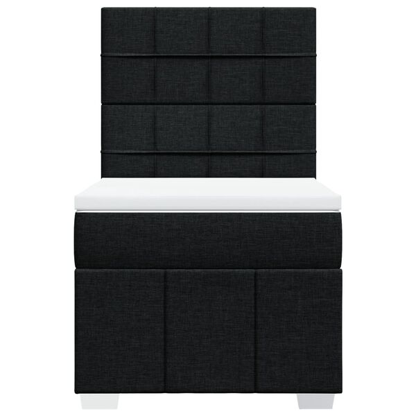 vidaXL Boxspringbett mit Matratze Schwarz 100x200 cm Stoff