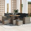 vidaXL Garten-Sofa-Set mit Kissen mit Speicher mit Kissen 8 pcs Grau