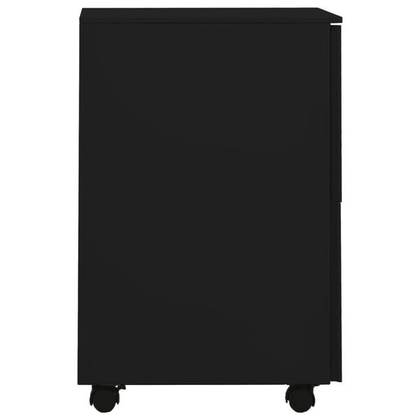 vidaXL Aktenschrank mit Rollen Schwarz 39x45x67 cm Stahl