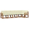 vidaXL Outdoor-Sofagarnitur mit Kissen 6 pcs Natur und Creme