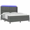 vidaXL LED Boxspringbett mit Matratze Dunkelgrau 180 x 200 cm Stoff